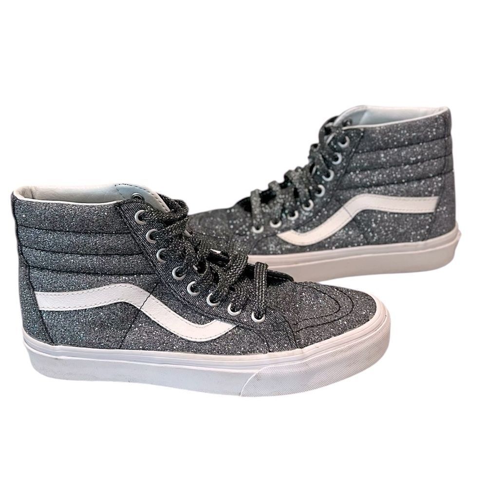 Vans Sk8-Hi Glitter Black High-Top Sneakers Size 8